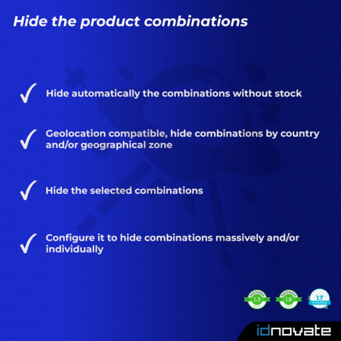 Modulo Hide product attributes and combinations per PrestaShop