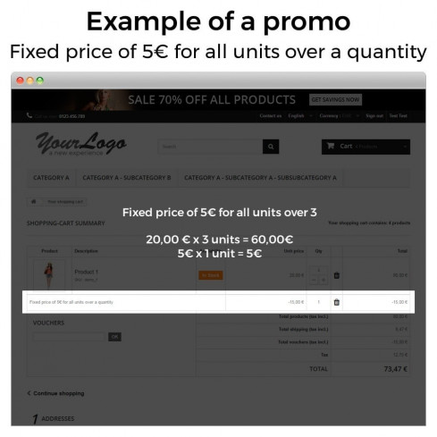 Modulo Promozioni e sconti (3x2, sconti, offerte, packs) per PrestaShop