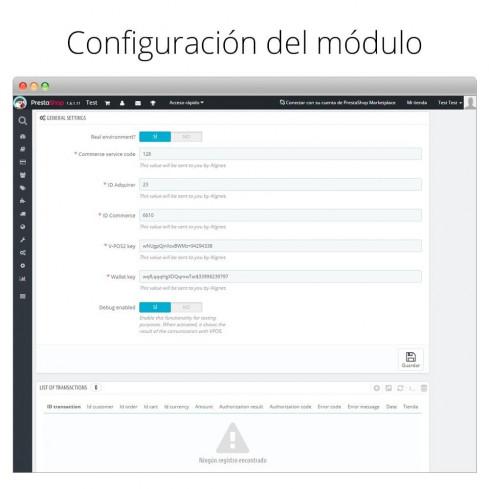 Módulo Pago tarjeta de crédito Alignet PayMe pago en un click para PrestaShop