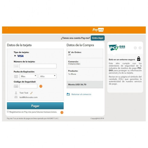 PayMe Alignet One Click Payment Gateway module for PrestaShop