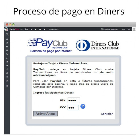 Interdin PayClub By Diners Club module for PrestaShop