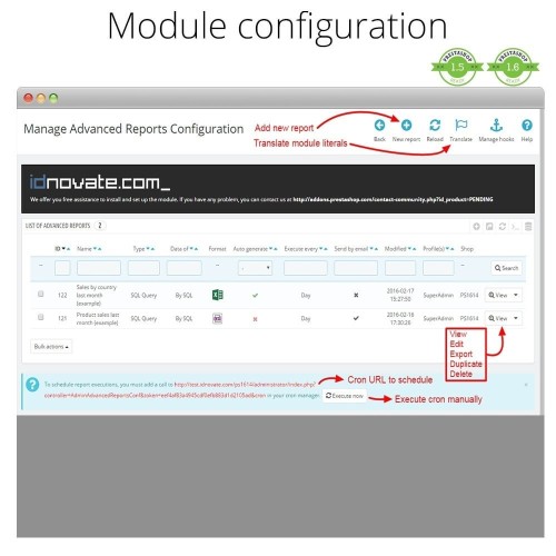 Advanced reports module for PrestaShop