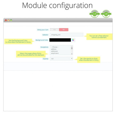 Module Sticky (Collant) n'importe quelle partie du thème pour PrestaShop