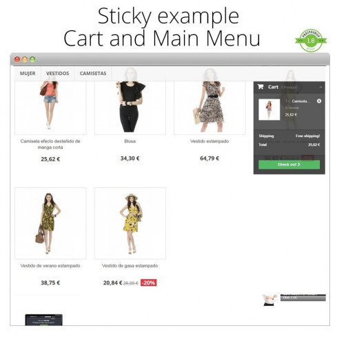 Module Sticky (Collant) n'importe quelle partie du thème pour PrestaShop