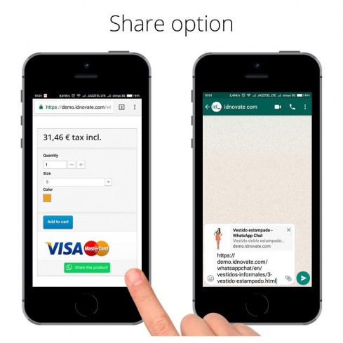 Módulo WhatsApp - Chat con clientes y WhatsApp para Negocios para PrestaShop