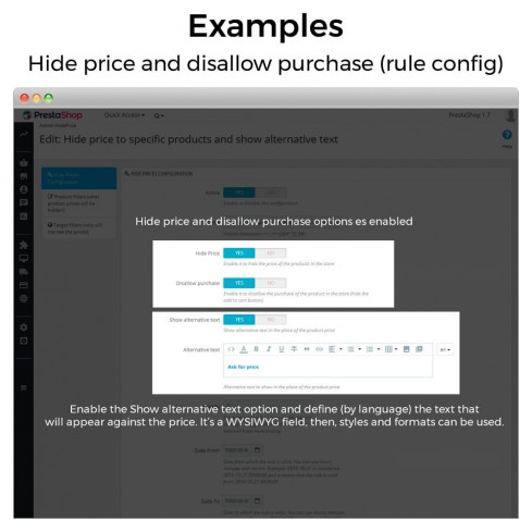 Módulo Ocultar precios y desactivar la compra para PrestaShop