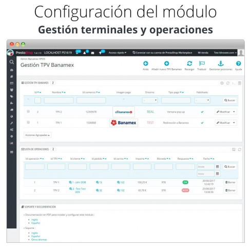 Módulo Pago con tarjeta Banamex para PrestaShop