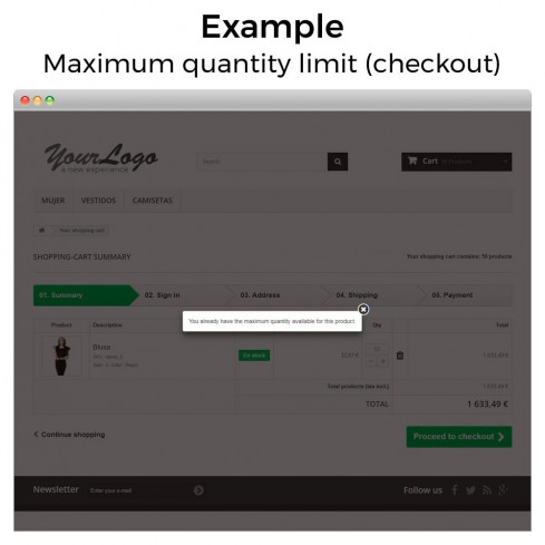 Módulo Mínimos, máximos, múltiplos y límites de importe para PrestaShop