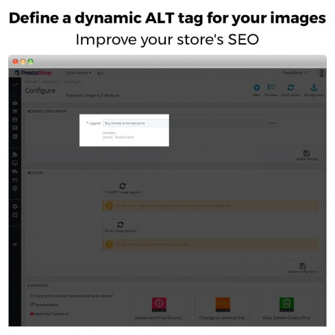 Módulo Etiqueta ALT de imagen automática - SEO en imagen para PrestaShop