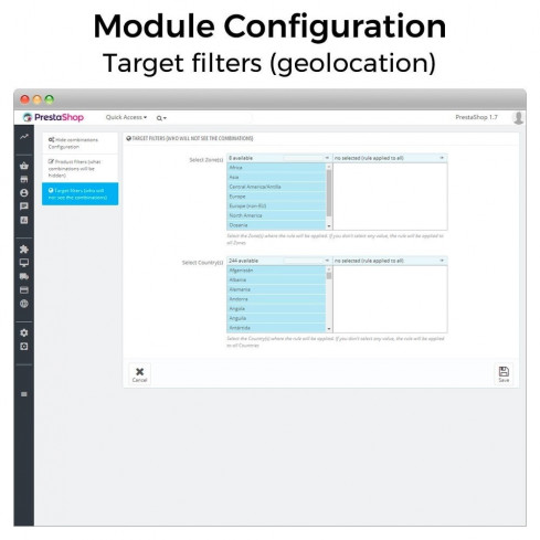 Module Hide product attributes and combinations pour PrestaShop