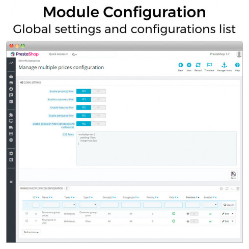 Show additional prices (currencies, taxes, discounts) module for PrestaShop