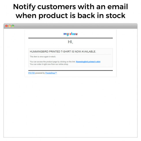 Out of Stock Notifications - Back In Stock Alerts module for PrestaShop