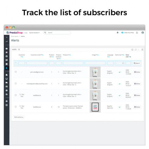 Out of Stock Notifications - Back In Stock Alerts module for PrestaShop