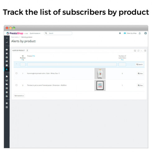 Out of Stock Notifications - Back In Stock Alerts module for PrestaShop