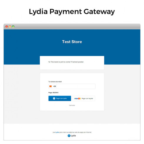 Módulo Lydia Payments (Sumeria) - Free and instant payments para PrestaShop