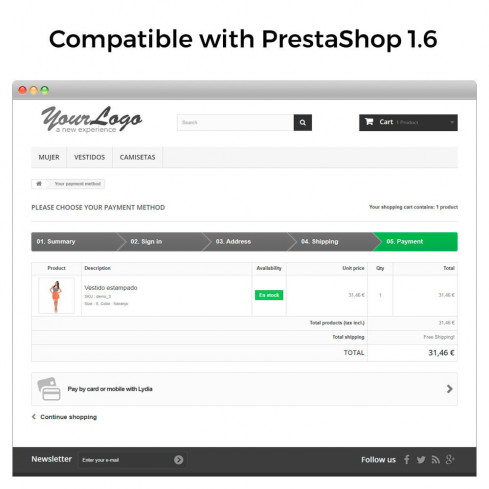 Module Lydia Paiements (Sumeria) - Gratuits et instantanés pour PrestaShop