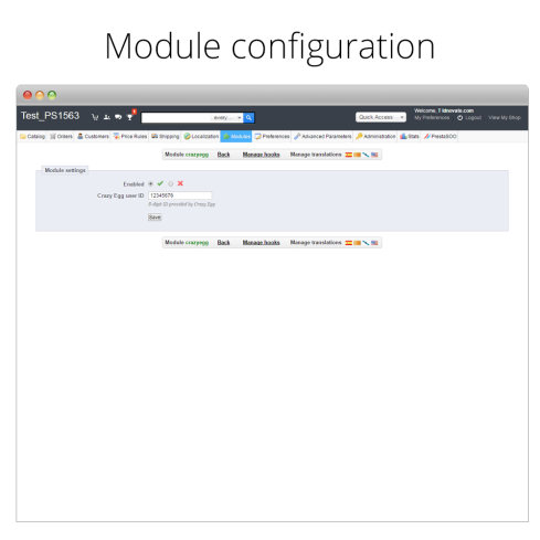 Módulo Crazy Egg - Visualiza dónde clican tus visitantes para PrestaShop