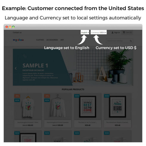 Auto Change Country, Language And Currency Geolocation module for PrestaShop