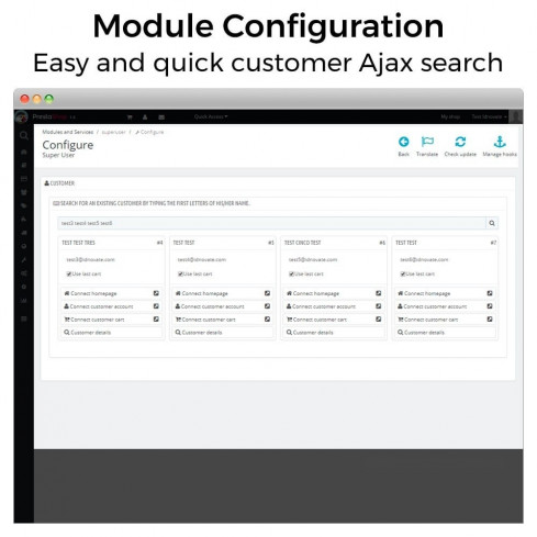 Module Super Utilisateur - Se connecter en tant que client pour PrestaShop