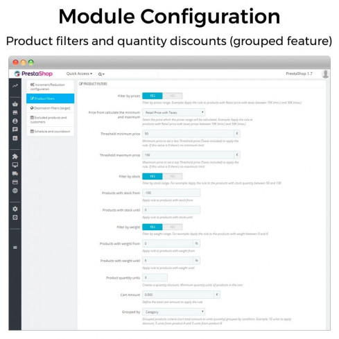 Modulo Aumenti di prezzo, sconti e prezzi fissi per PrestaShop