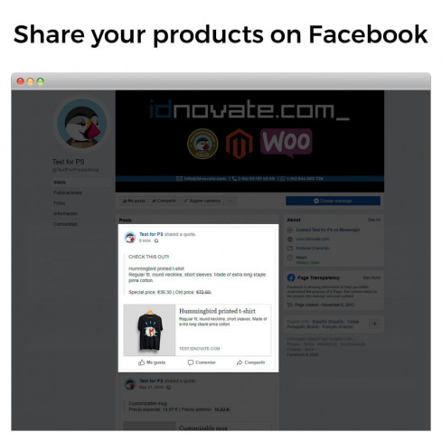 Module Partage sur Réseau Social depuis le Backoffice pour PrestaShop