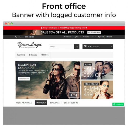 Module Super Utilisateur - Se connecter en tant que client pour PrestaShop