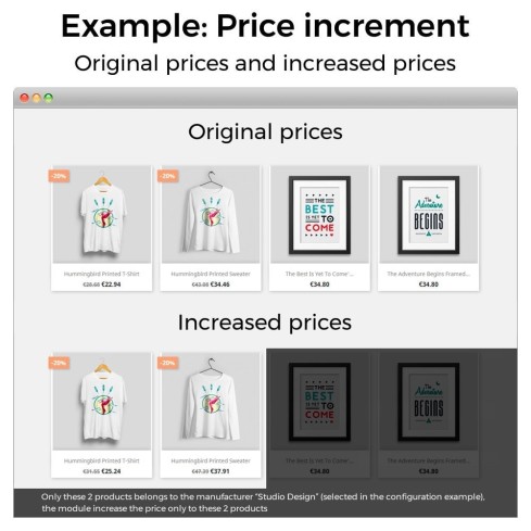 Moduł Price increments, discounts and fixed prices dla PrestaShop