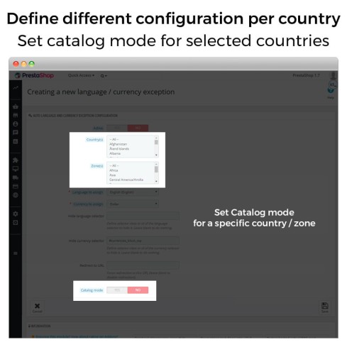 Module Changement auto Pays, Langue et Devise Géolocalisation pour PrestaShop