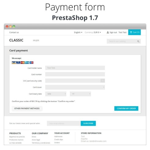 Módulo Pago offline/manual con tarjeta de crédito/débito para PrestaShop