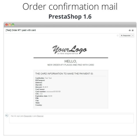 Módulo Pago offline/manual con tarjeta de crédito/débito para PrestaShop