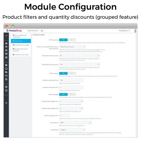 Modulo Aumenti di prezzo, sconti e prezzi fissi per PrestaShop