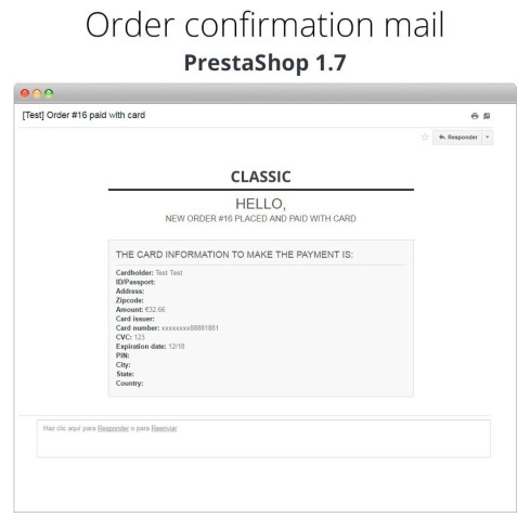 Módulo Pago offline/manual con tarjeta de crédito/débito para PrestaShop