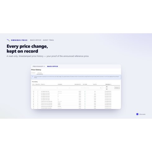 Omnibus Price - Lowest price in 30 days module for PrestaShop