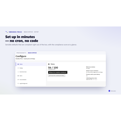 Módulo Omnibus Price - Precio mínimo de los últimos 30 días para PrestaShop