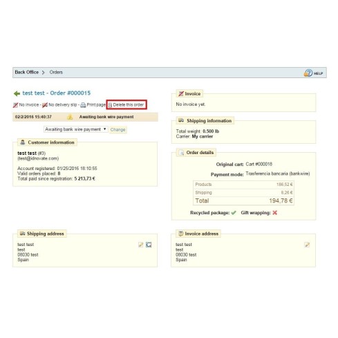 Módulo Borrar pedidos plus - Elimina pedidos fácilmente para PrestaShop