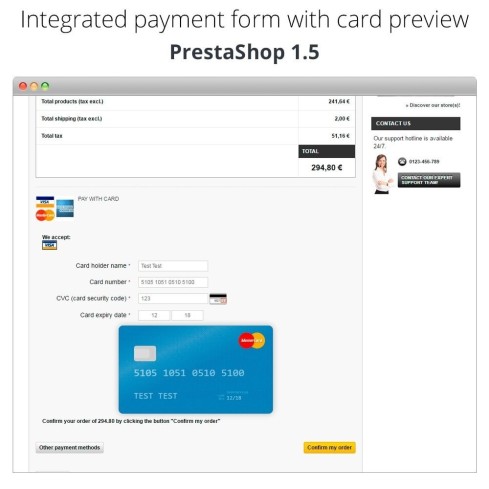 Module Paiement offline/manuel avec une carte de crédit/débit pour PrestaShop