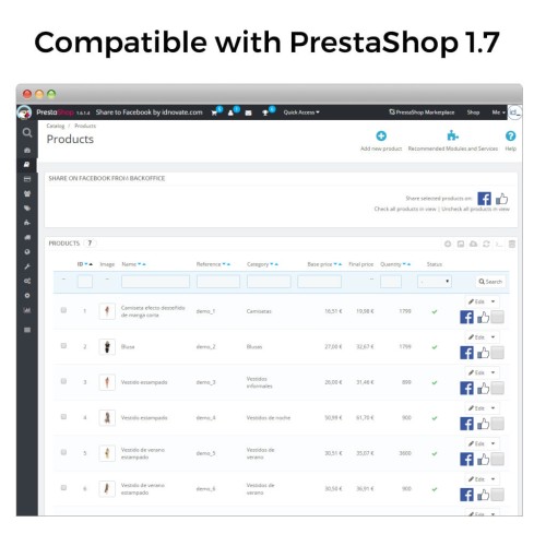 Share on Social Network from the Backoffice module for PrestaShop