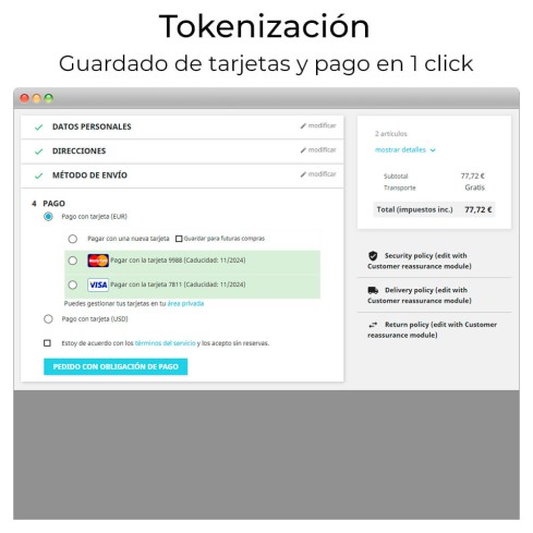 Module Card payment Virtual POS CECA gateway,refunds (& Bizum ®*) pour PrestaShop