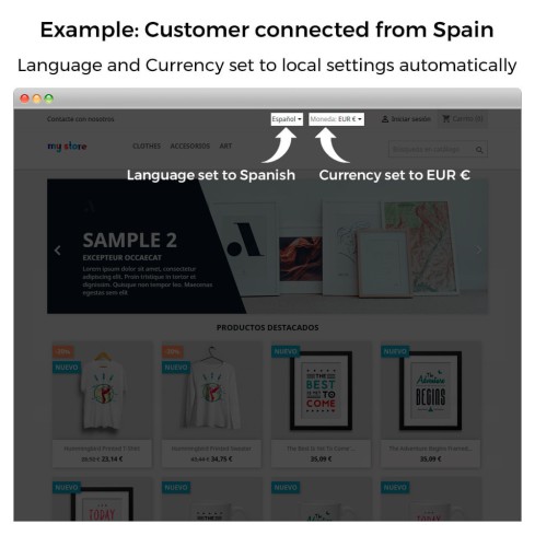 Auto Change Country, Language And Currency Geolocation module for PrestaShop