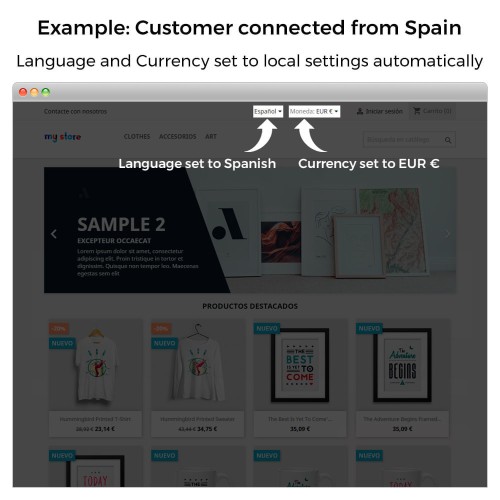 Módulo Auto Cambio de País, Idioma y Moneda - Geolocalización para PrestaShop