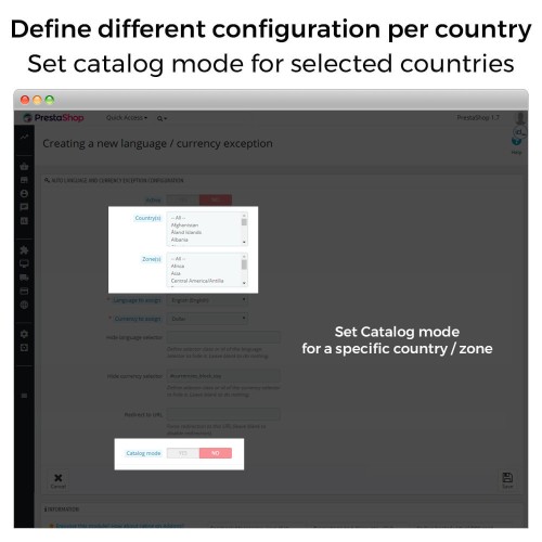 Auto Change Country, Language And Currency Geolocation-Modul für PrestaShop