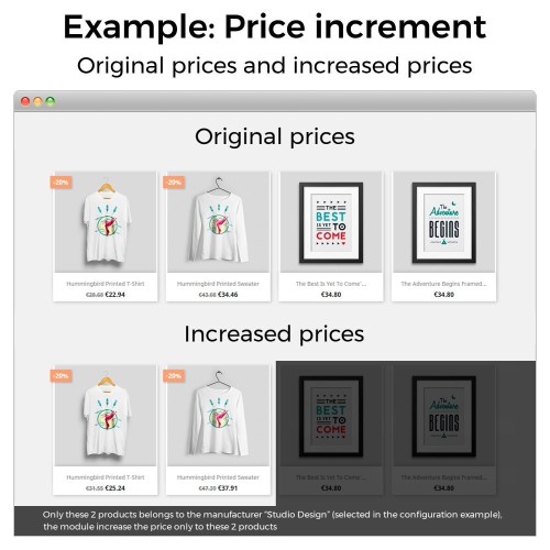 Módulo Incrementos de precio, descuentos y precios fijos para PrestaShop