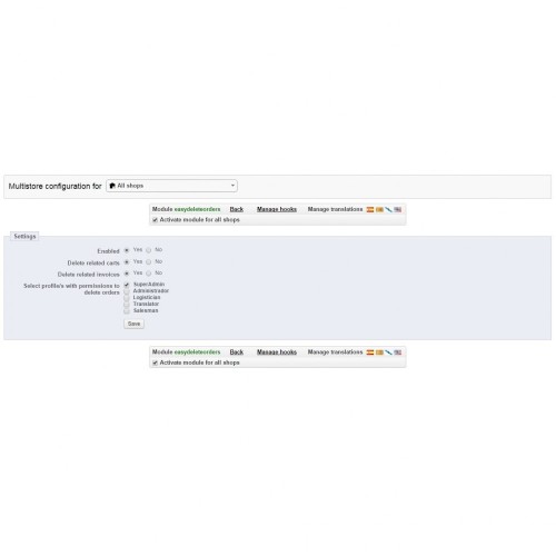 Easy delete orders plus-Modul für PrestaShop