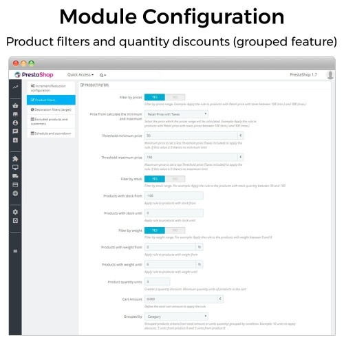 Modulo Aumenti di prezzo, sconti e prezzi fissi per PrestaShop