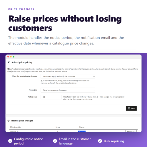 Módulo Suscripciones y pagos recurrentes - facturación y gestión automáticas para PrestaShop
