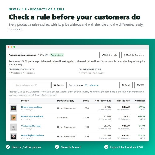 Modulo Aumenti di prezzo, sconti, sconti per quantità e prezzi fissi per PrestaShop