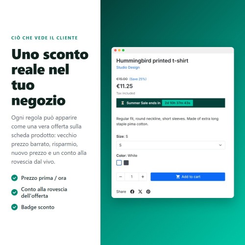 Modulo Aumenti di prezzo, sconti, sconti per quantità e prezzi fissi per PrestaShop