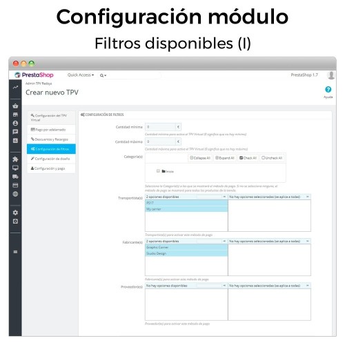 Módulo REDSYS ®* Pago tarjeta (Bizum ®*, clicktopay, devoluciones) para PrestaShop
