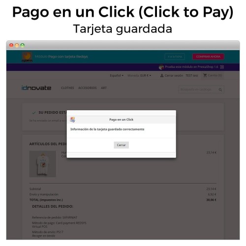 Módulo REDSYS ®* Pago tarjeta (Bizum ®*, clicktopay, devoluciones) para PrestaShop