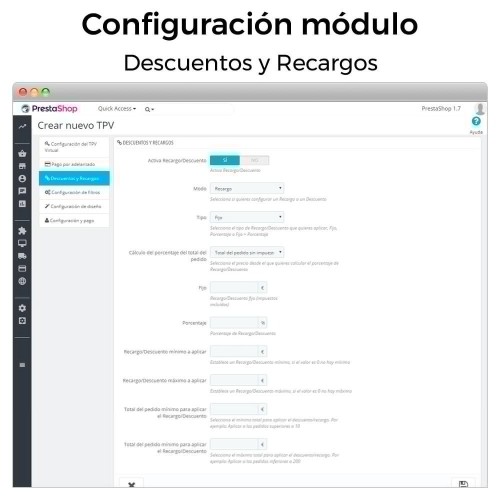 Módulo BBVA TPV Redsys ®* (Bizum ®*, Devoluciones, Pago un Click) para PrestaShop